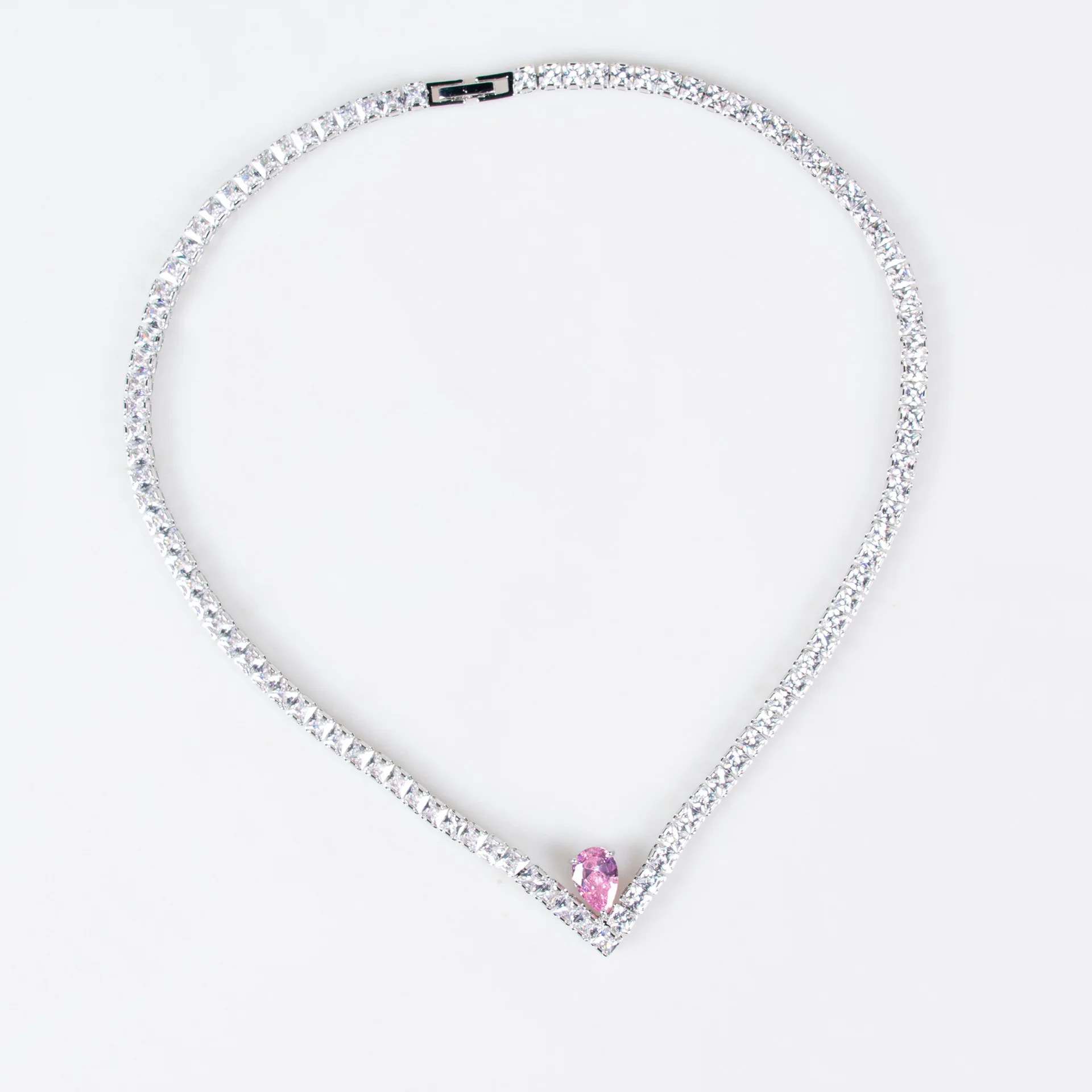 

Pink Cubic Zircon Jewelry Sets For Women Bridal Drop Earrings Necklaces Pendants Set Wedding Party Engagement Wedding Accessory