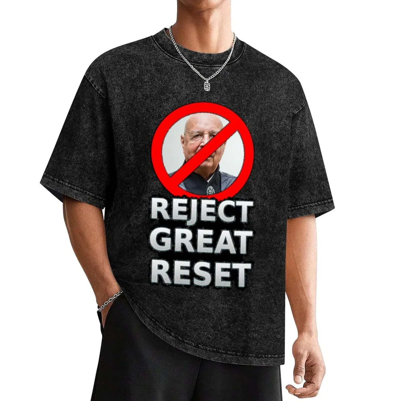 Reject The Great Reset T-Shirt graphic t shirt vintage oversized graphic tee mens white t shirts