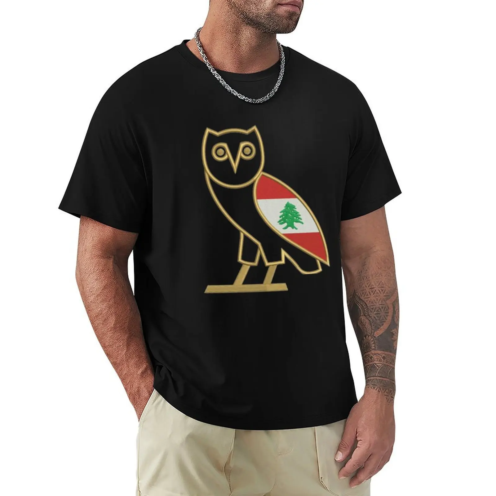 

OVO Lebanon Owl T-Shirt cotton graphic tees rapper graphic tees korean fashion Funny t-shirts Men's t-shirts