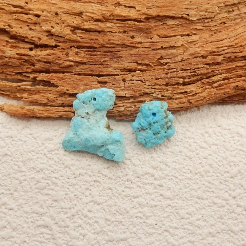 Natural Sleeping Beauty Turquoise Nugget Pendant Beads DIY Drill Front Accessory Jewelry Making  14x13x5mm 21x19x4m 2.8g