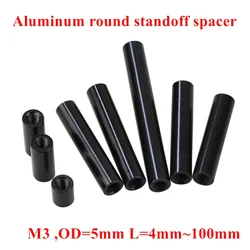 10pcs M3 Aluminum Column post M3*6/8/10/12/15/20/25/30/35/37..100mm Black Aluminum round standoff spacer Spacing screws RC Parts