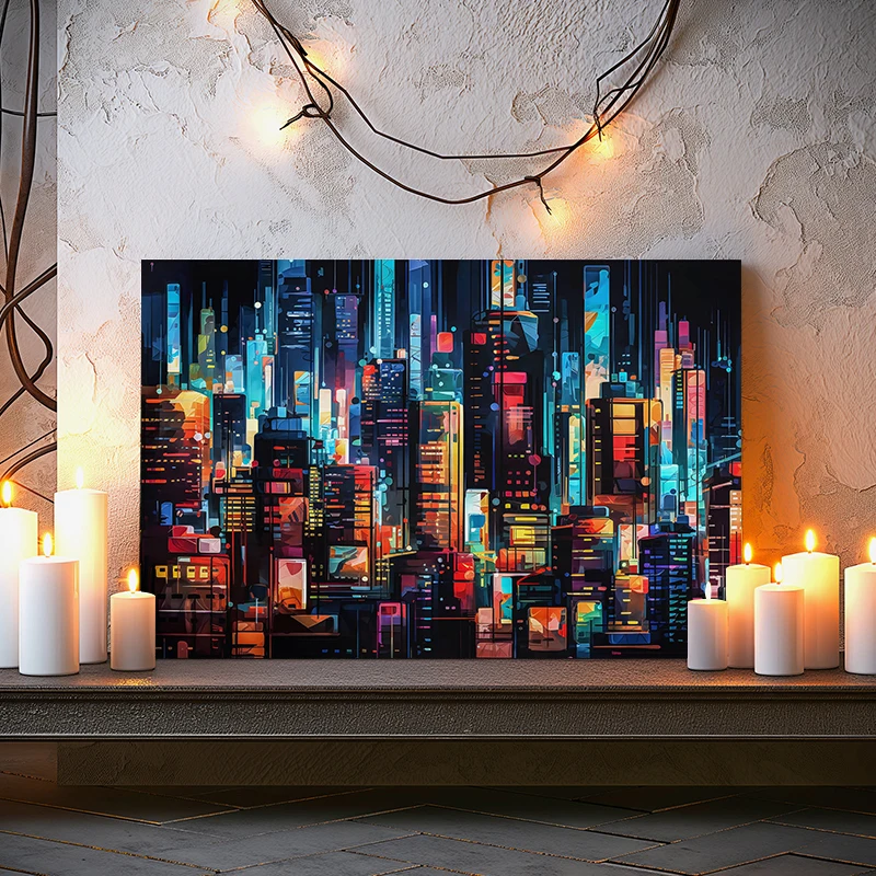 Home Decor New York - Abstract kleurrijk New York City Street
