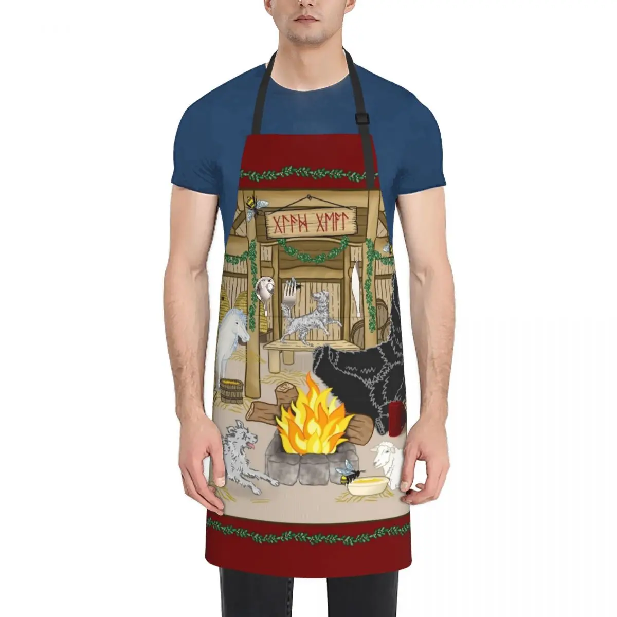 

Yule House (Red) Apron Women's Kitchen Novelties Kitchen And Home Cleaning Products For Home Apron