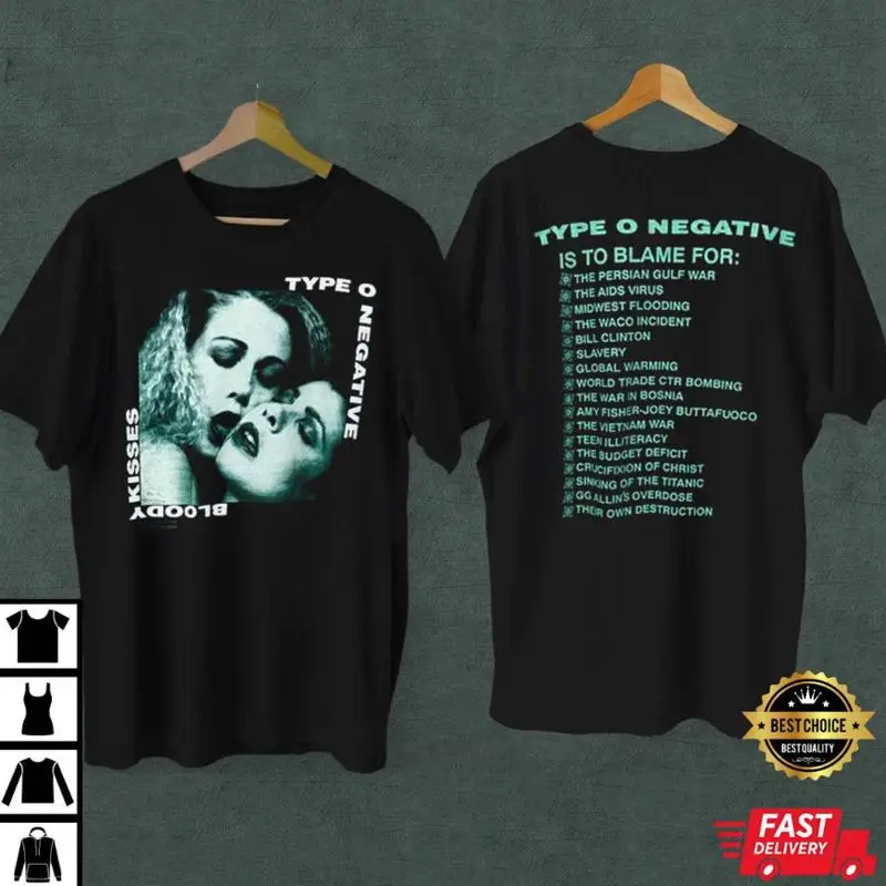 Type O Negative 1993 Bloody Kisses T Shirt