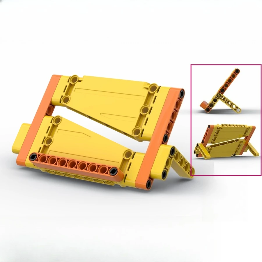 Soporte creativo para teléfono móvil, juego de bloques de construcción MOC, haz de orificio de Pin, montaje de engranaje de ángulo ajustable, soporte, ladrillos, juguetes, regalo