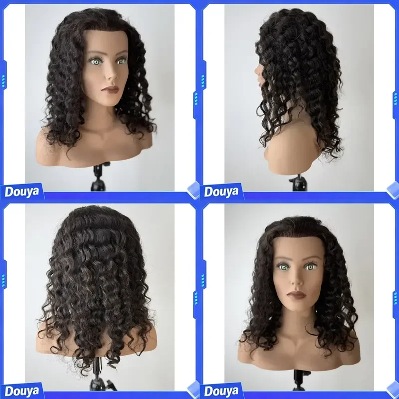 Big Shoulder Human Hair Mannequin Head With Shoulder Practicing Styling Training Head Manikin Dummy Doll Head Hair