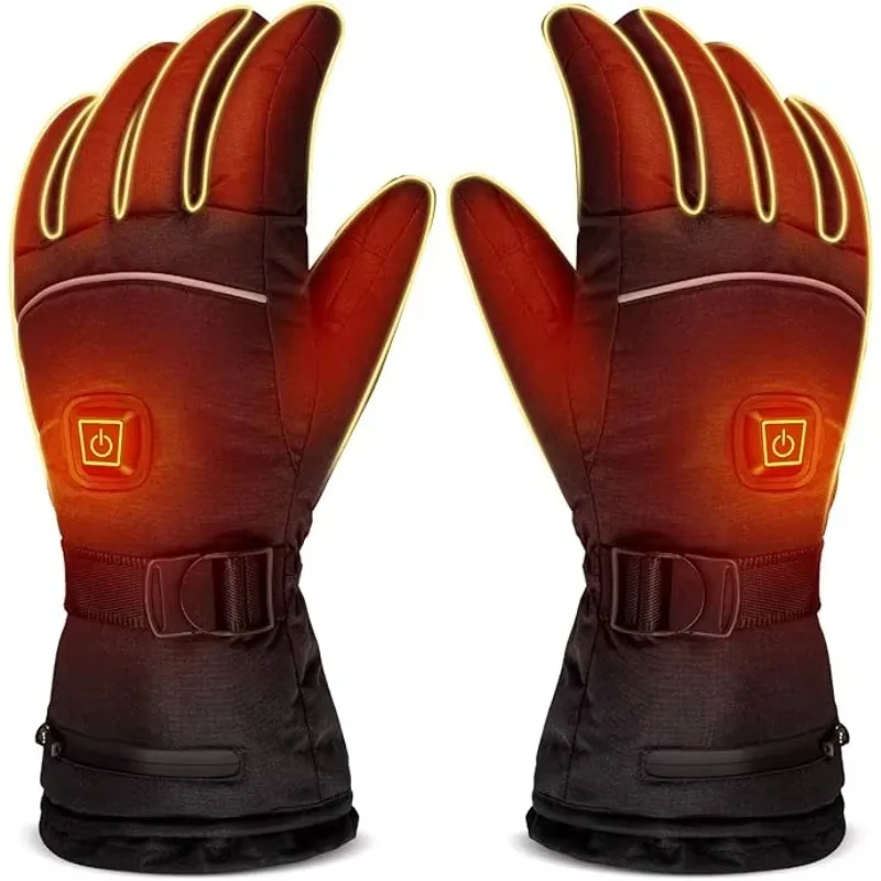 

USB Rechargeable Heated Gloves for Skiing Snowboarding Winter Sports Warm Windproof Waterproof Hand Muffs with Power Bank