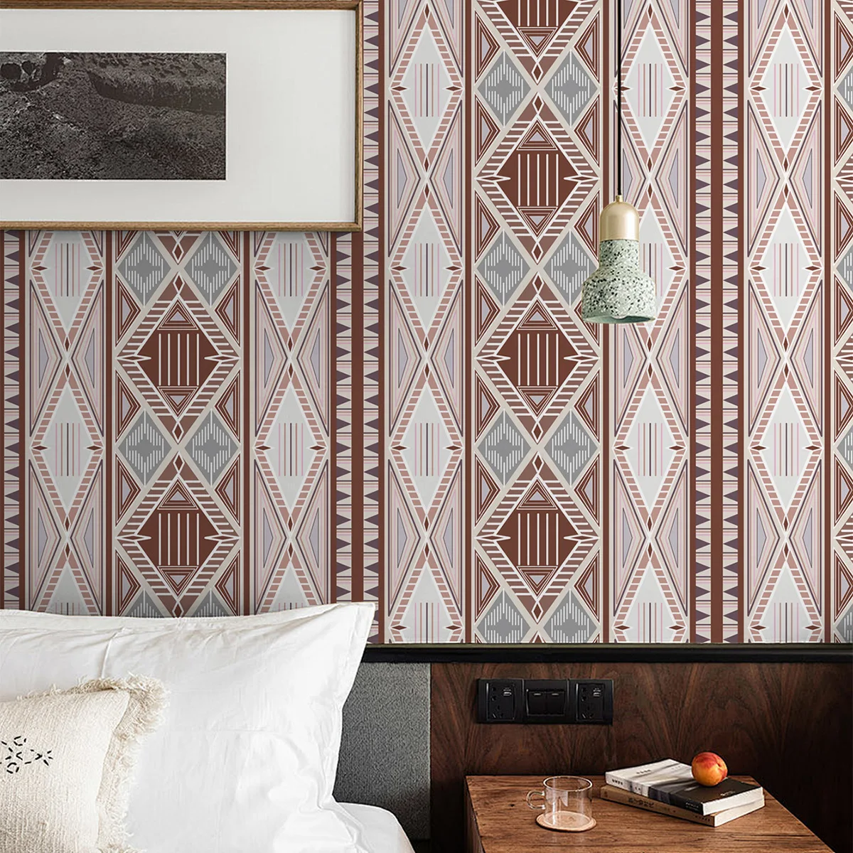 Peel and Stick Wallpaper Check Plaid Boho Self Adhesive Waterproof Vinyl Wallpaper for Walls Kitchen Backsplash Bathroom Bedroom