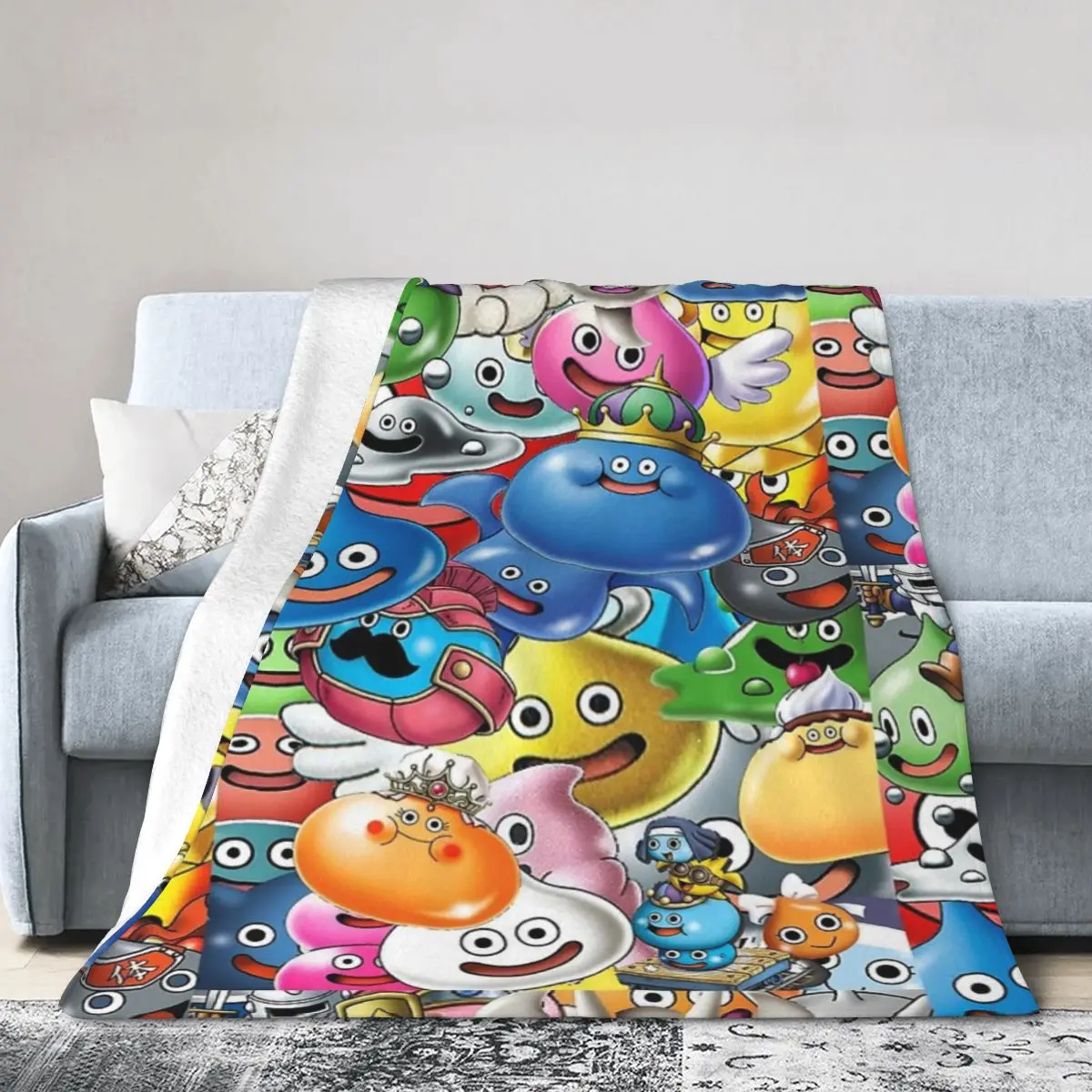 Dragon Quest Slimes Blankets Soft Warm Flannel Throw Blanket Cover for Bed Living room Picnic Travel Home Couch