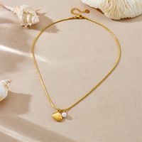 316 Stainless Steel Golden Sea Scallop Pearl Pendant Necklace For Women New Trend Summer Beach Neck Chain Jewelry Gift