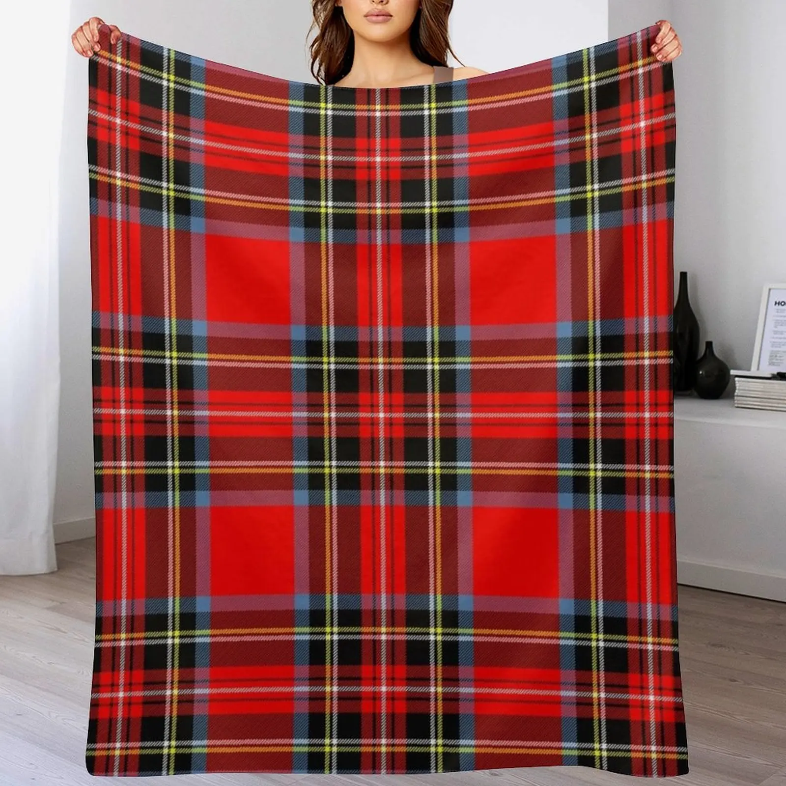 Stewart Royal Modern Tartan - Thistle Throw Blanket Soft Decorative Beds Thermal Blankets