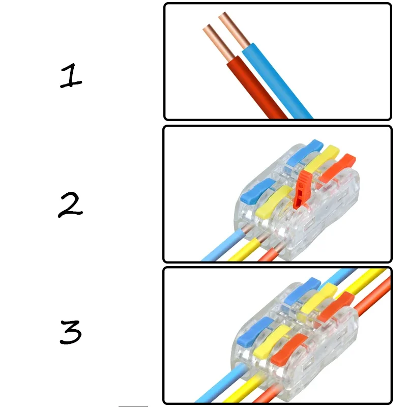 Mini Fast Wire Connector Universal Compact Splitter Lamp Wiring Cable Connector Push-in Conductor Terminal Block