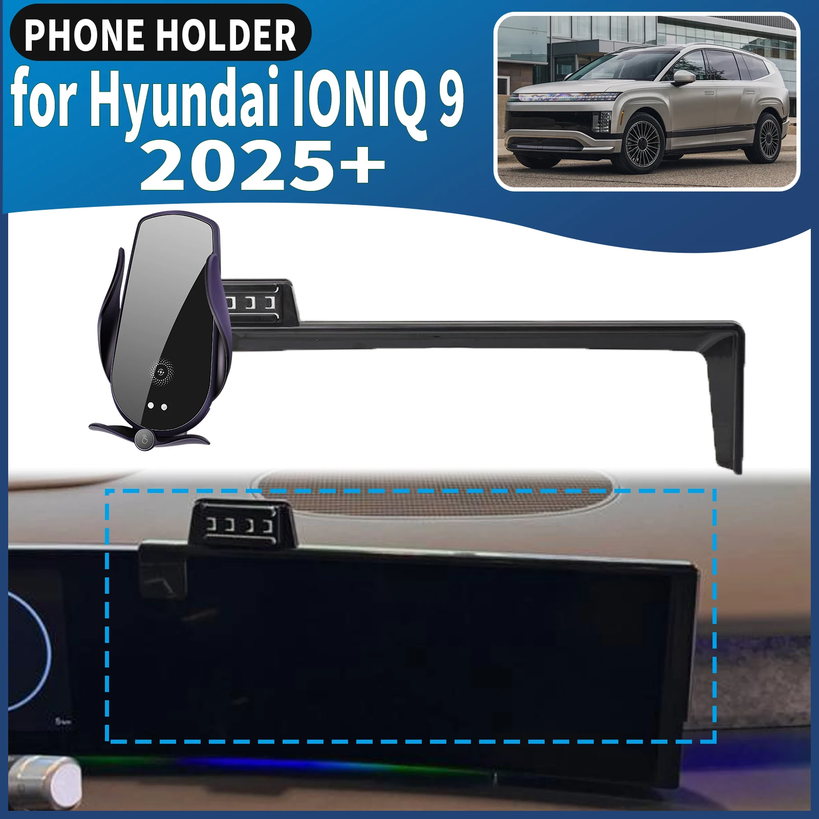 

for Hyundai IONIQ 9 2025 2026 2027 Car Phone Holder Mount Vehicle-Specific GPS Navigation Easy Installation accessoires