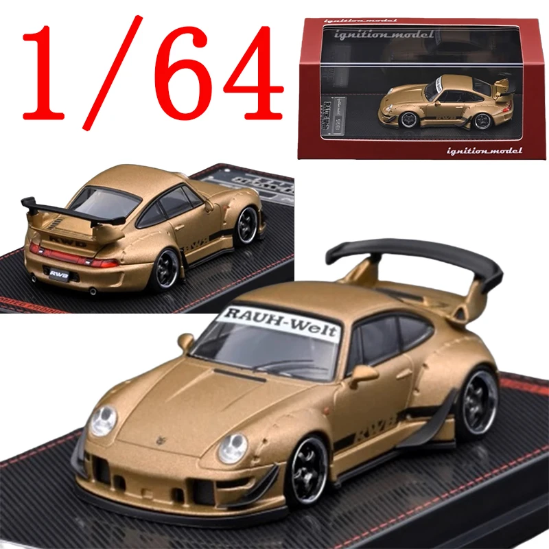 IG Diecast 1/64 Bilancia Porsche Modello In Lega di Auto Porsche RWB 993 LBWK Golden Play Veicoli Giocattoli per I Ragazzi Regalo Scatola Originale