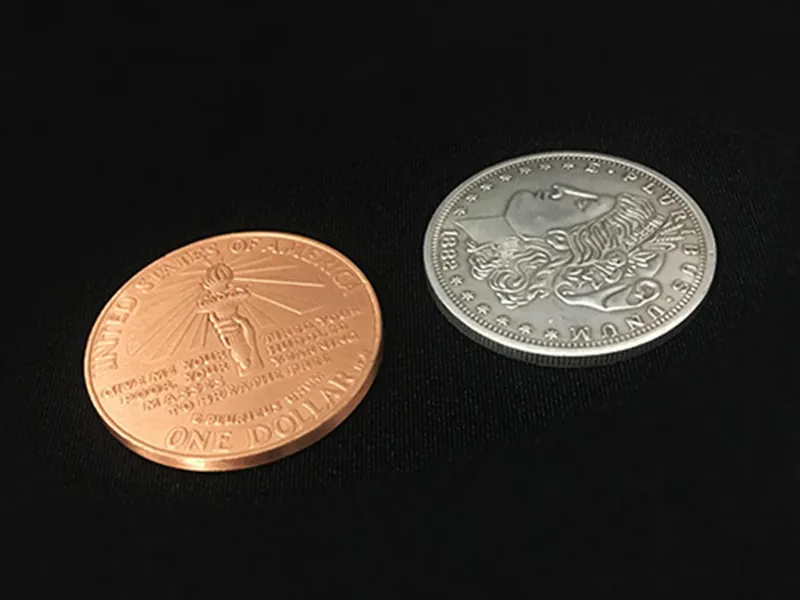 Hopping Morgan (Statue of Liberty) by Oliver Magic Coin Magic Tricks Gimmick Illusions Close up Magic Props Jumping Morgan Coin