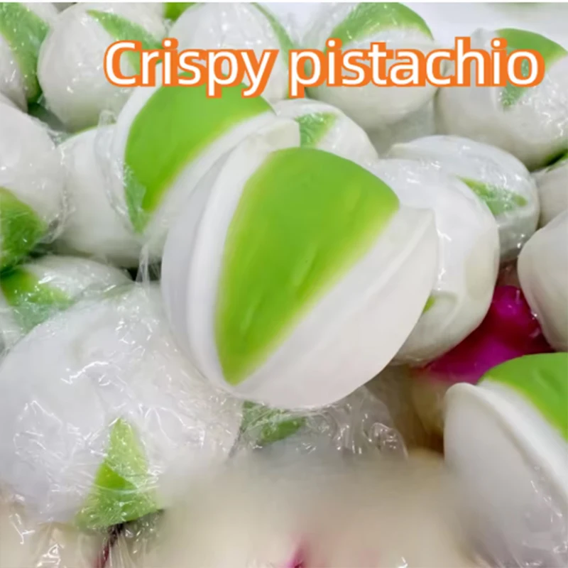 Crispy Pistachio Squishy Stress Ball Round Blocks Filled ASMR Anti Stress Release Hand Relax Gift Fidget Toy Crunchy Squeeze toy