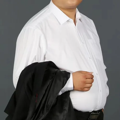 Imagen 2 del producto Camisas de vestir para hombre de talla grande 11XL 10XL 9XL 8XL, manga larga, informal, de negocios, básico, blanco, Formal, delgado, de gran tamaño, 160KG, 150KG