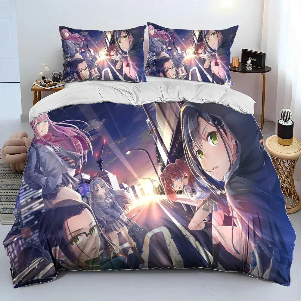 

3D Zero Two DARLING In The FRANXX Anime Comforter Bedding Set,Duvet Cover Bed Set Quilt Cover Pillowcase,Queen Size Bedding Set