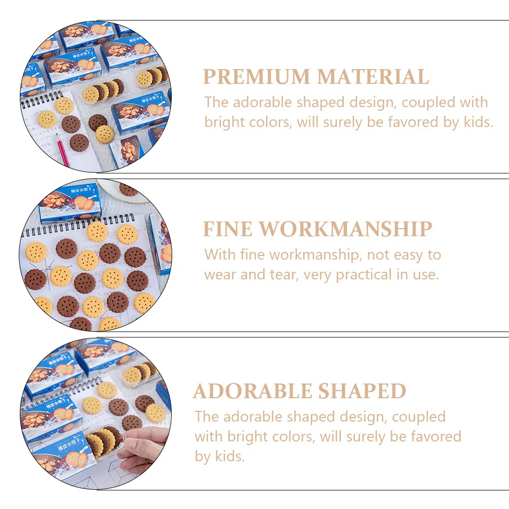 

18Pcs Biscuit Shape Cartoon Erasers Eraser Creative Stationery Erasers Gifts Kindergarten Prize Cartoon Eraser