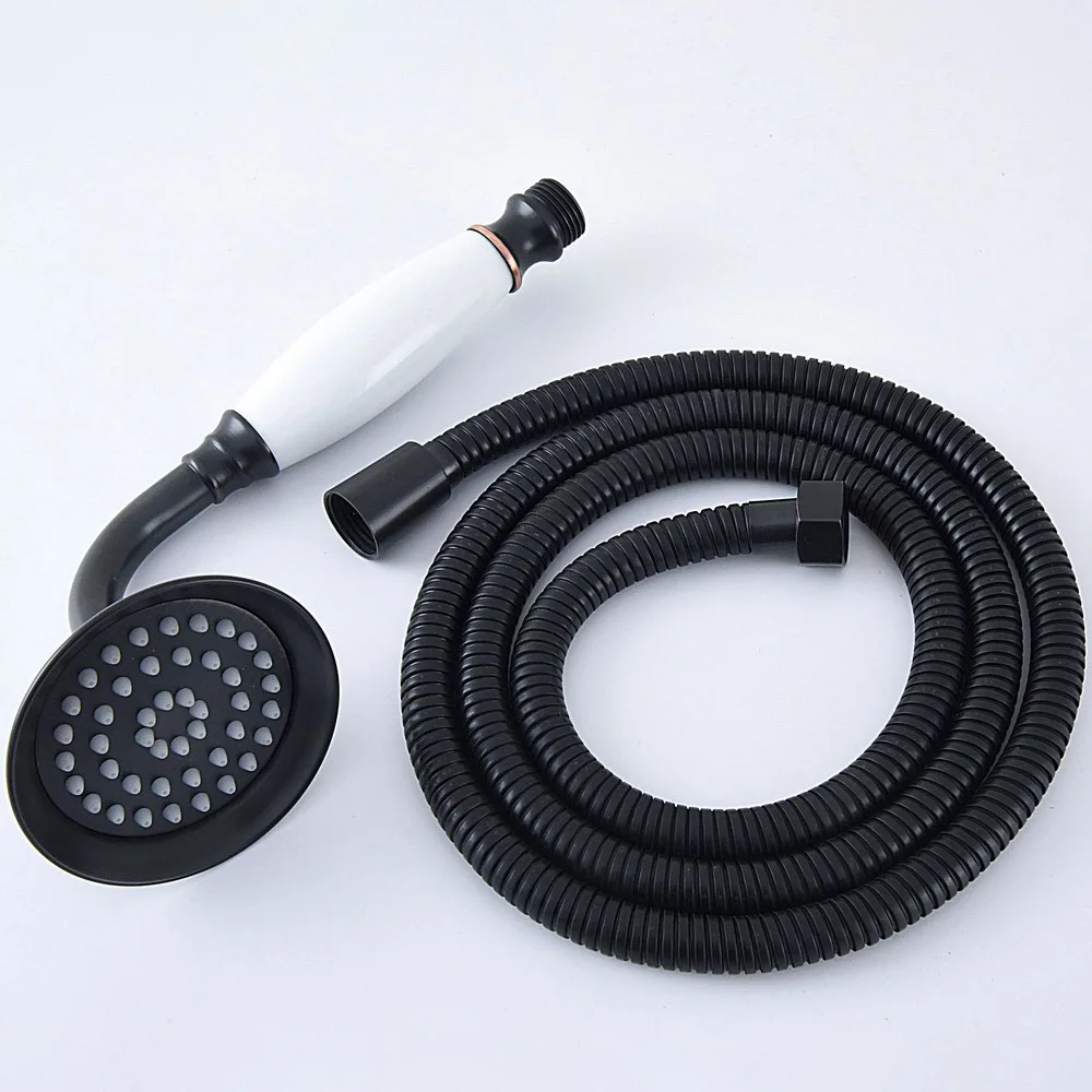 Black Oil Rubbed Brass Telephone Hand Held Shower Head & 1.5 m Hose Water Saving Handheld Sprayer Shower Set Nhh065