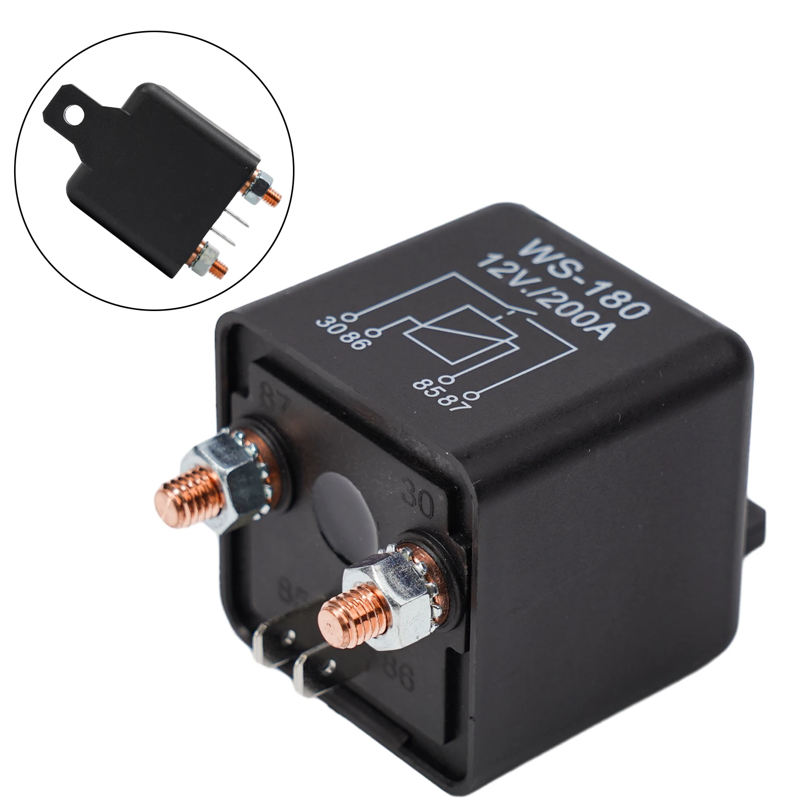 

200A Automotive Relay 12V Normally Open Start WM686 M6 Terminal RL180 DC12V 200A High Performance Automotive Control Unit