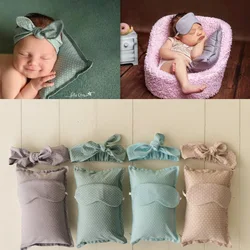 Newborn Photography Pajama Girl Cotton Bow Baby Sleep Mask Posture Face Newborn Posture Pillow Photography Prop