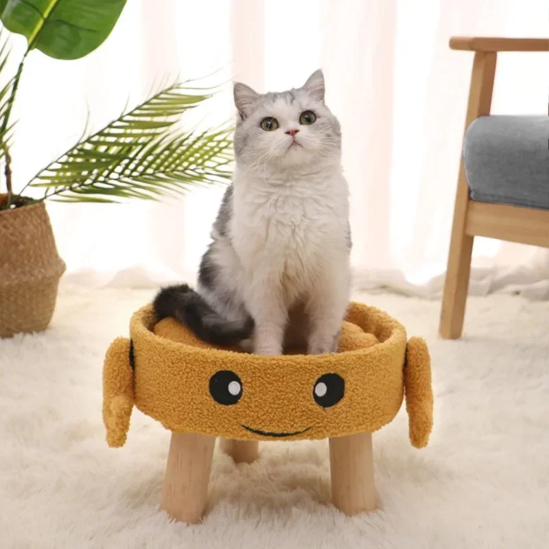 

2023New Keep Warm Cat Tree Climbing House Hammock Plush Bed for Sofa Bed Lounger Cushion Cats Pet Products Accessories Basket