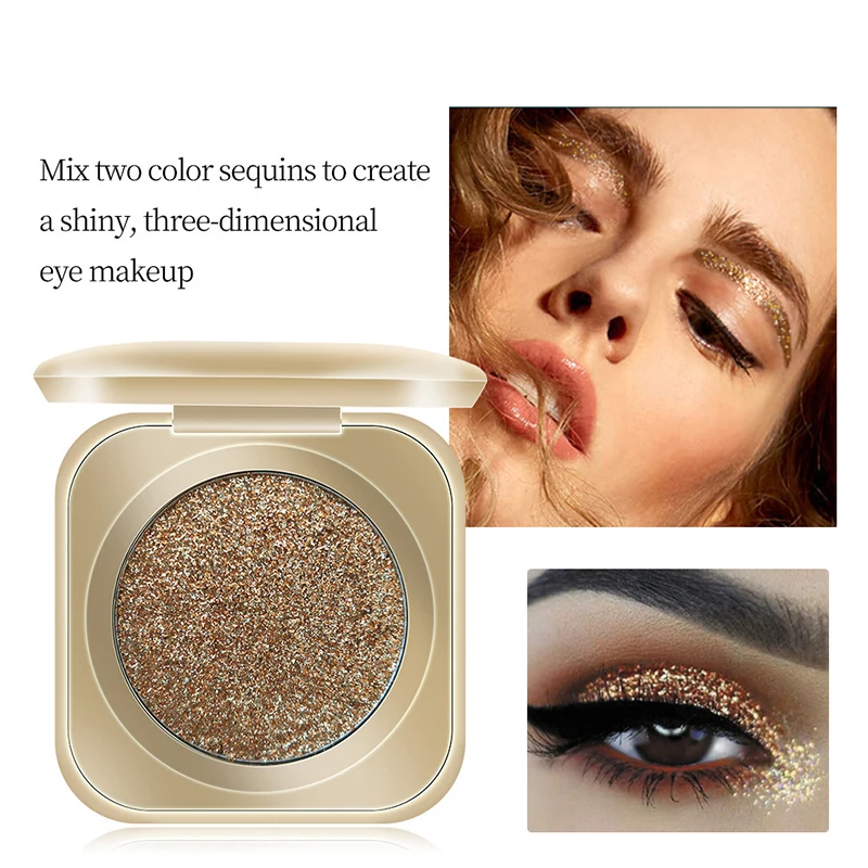 Net Red Monochromatic Pearlescent Glitter Powder Colorful Eyeshadow Powder Long-lasting Color Polarized Portable Eye Shadow