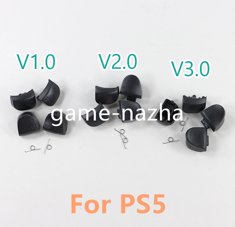 50 set Nero L1 R1 L2 R2 Trigger Pulsanti Con Molla Per PlayStation PS5 V1.0 V2.0 V3.0 Controller Accessori Da Gioco