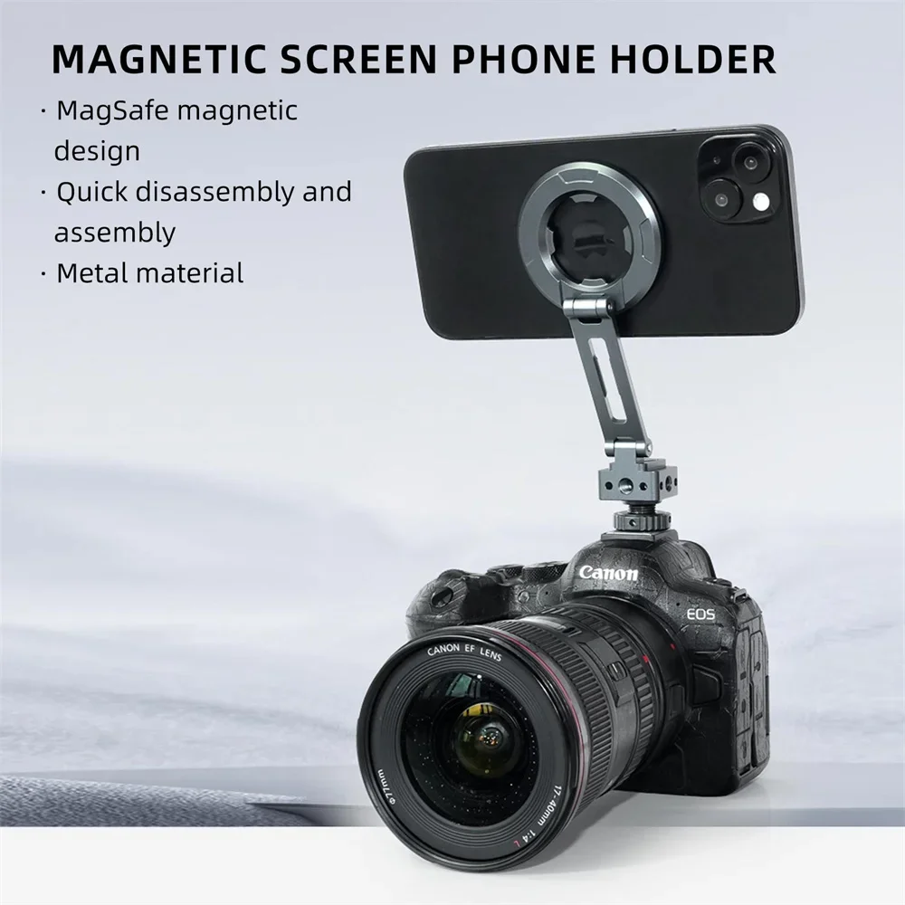 الهاتف المغناطيسي ترايبود محول تركيب 360 تدوير حامل هاتف مغناطيسي ث الحذاء البارد 1/4 "الناتو الهاتف ترايبود جبل