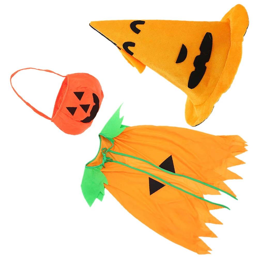 

1 set Kids And Adults Pumpkin Cloak Set For Halloween Cosplay Costume Party