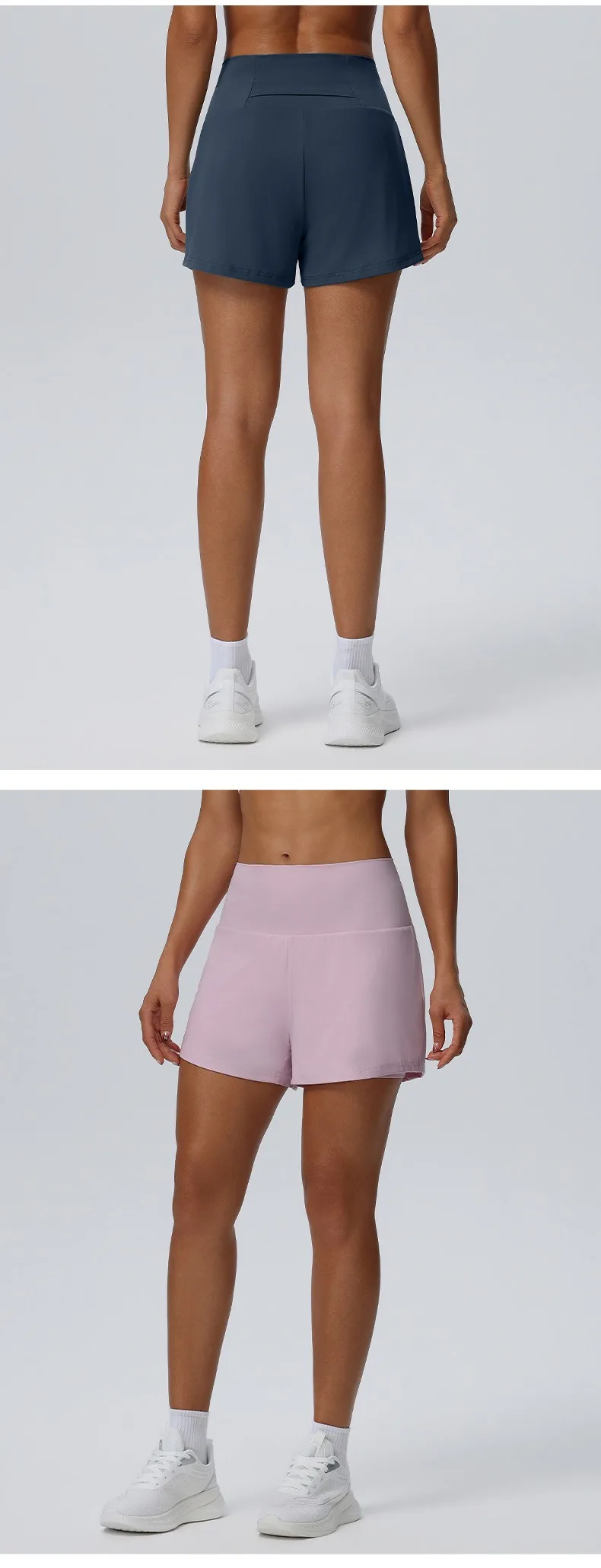 Women's Summer Loose Running Shorts 2-in-1Quick Dry Athletic Yoga Gym Shorts with Pockets Yoga Fitness Sports Shorts