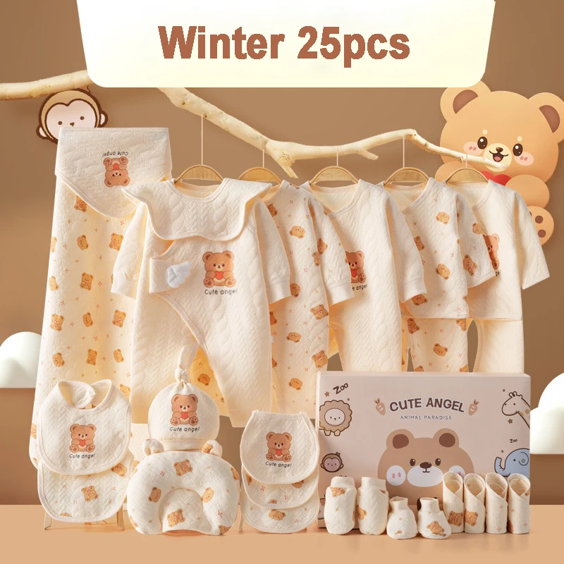 

21/24/25pieces/0-3Months Newborn Baby Clothing 100%Cotton Kids Clothes Suit Unisex Infant Boys Girls Clothing Set Without Box