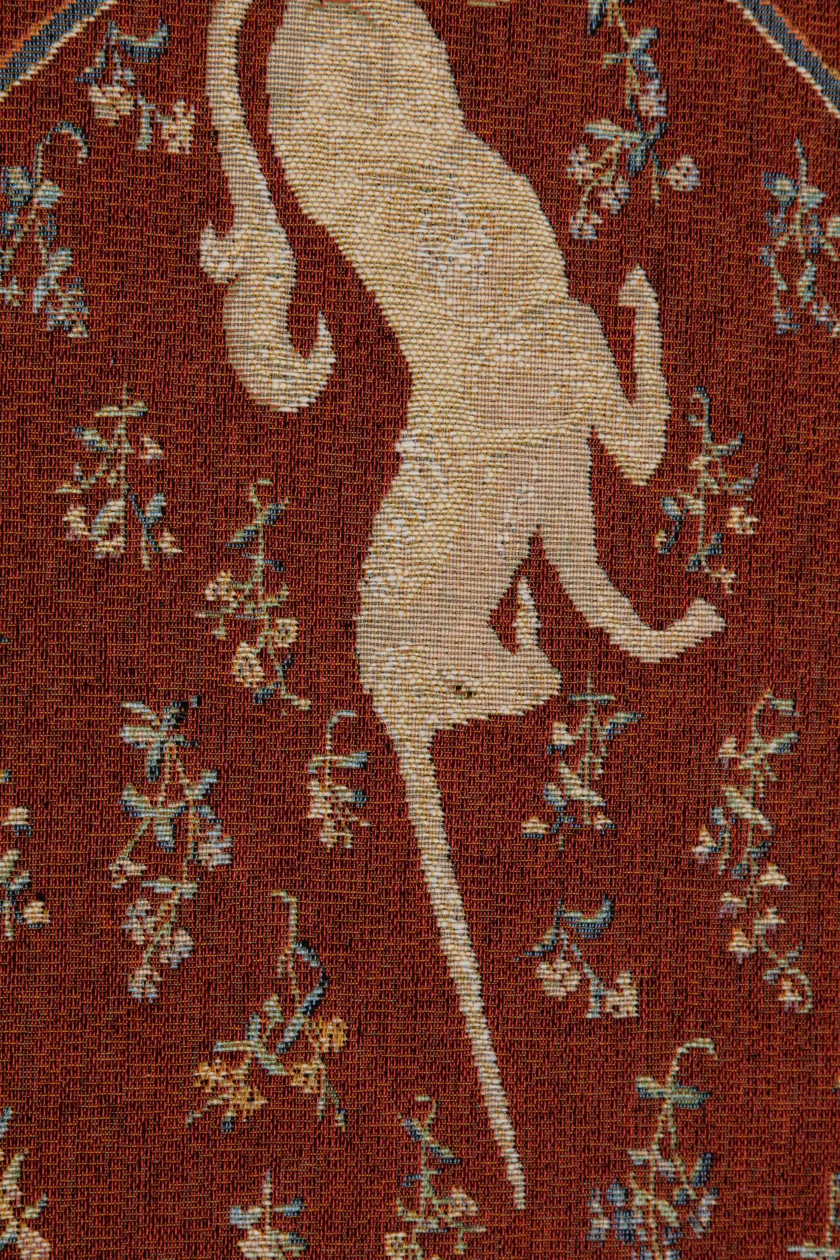 Licorne II Large French Decorative Tapestry Table Runner 70 x 14 in