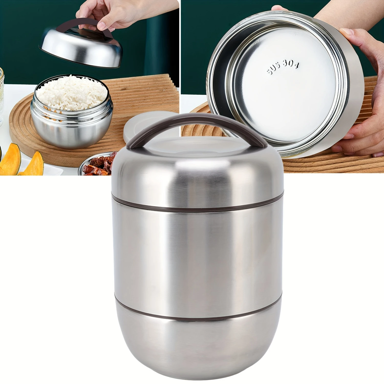 

Insulation Bento Lunch Box 4 Layer Stackable Compartment Stainless Steel Lunch Container for Outdoor Travel Meal prep containers