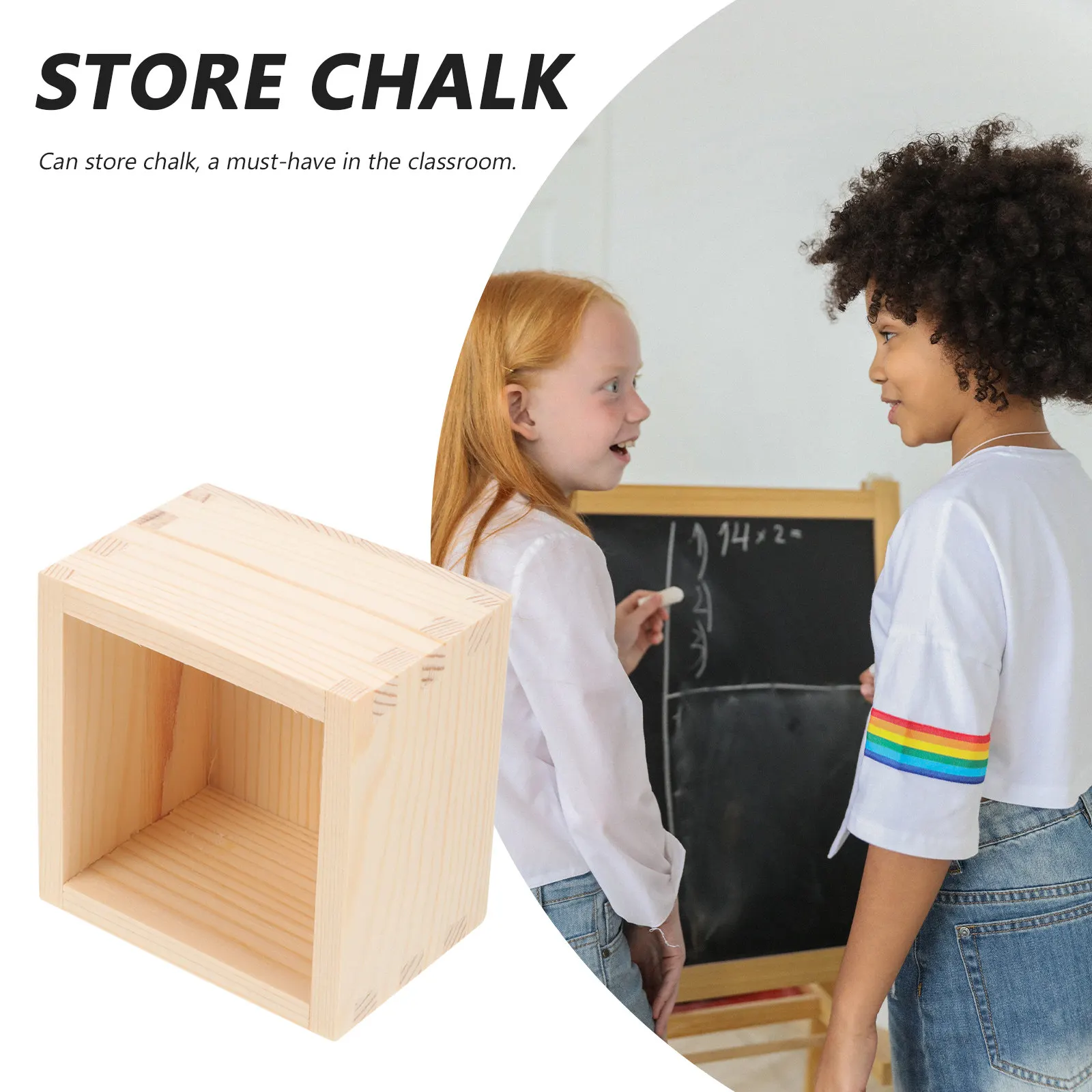 Wood Chalk Holder Natural Wooden Desk Organizer for Chalk Markers Charcoal Pencils Pens Makeup Brushes Home Office Desktop