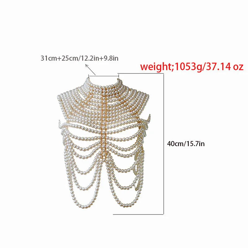 Hot Sell New Arrival Multi-layer Pearl Necklace Bra Sweater Chain Shoulder Chain Body Chain