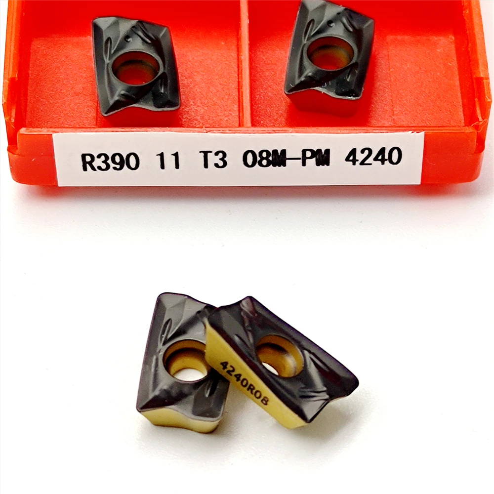 10Pcs High Quality R390 Milling Cutter CNC Lathe Tools  R390 11T308 PM4240  Original Carbide Alloy Inserts For Steel