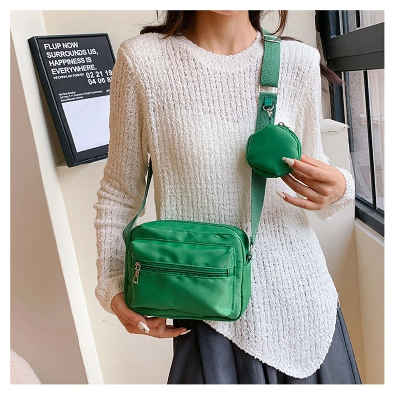 New Casual Crossbody Bags Fashion Mini Square Bag Phone Bag Trendy Shoulder Bag for Teen Women Girl Versatile Nylon Bag