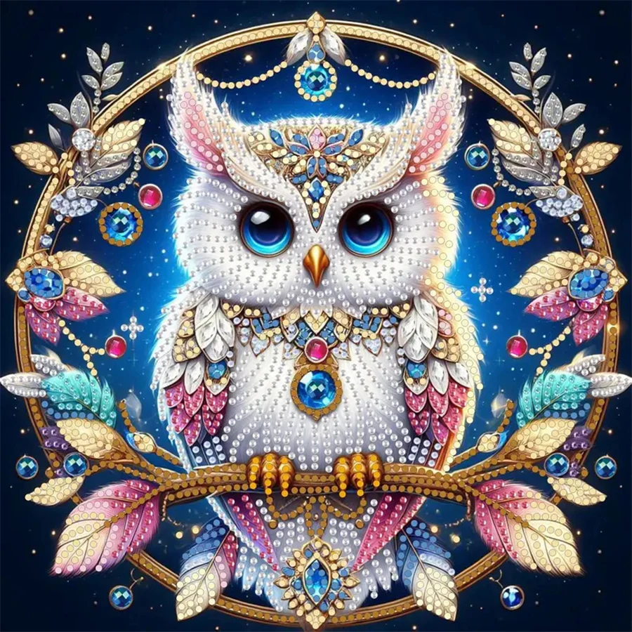 5D DIY Special-Shaped Diamond Painting Animal Owl Crystal Mosaic Diamond Painting Embroidery Kit Home Decoration Painting