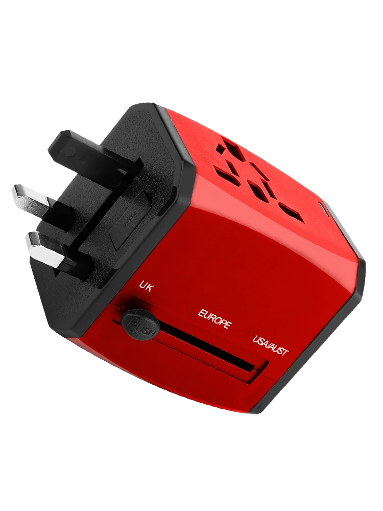 Universal Travel Adapter Wall Charger with 2 USB Ports 1 Type C Wall Charger for US EU UK AU International Sockets