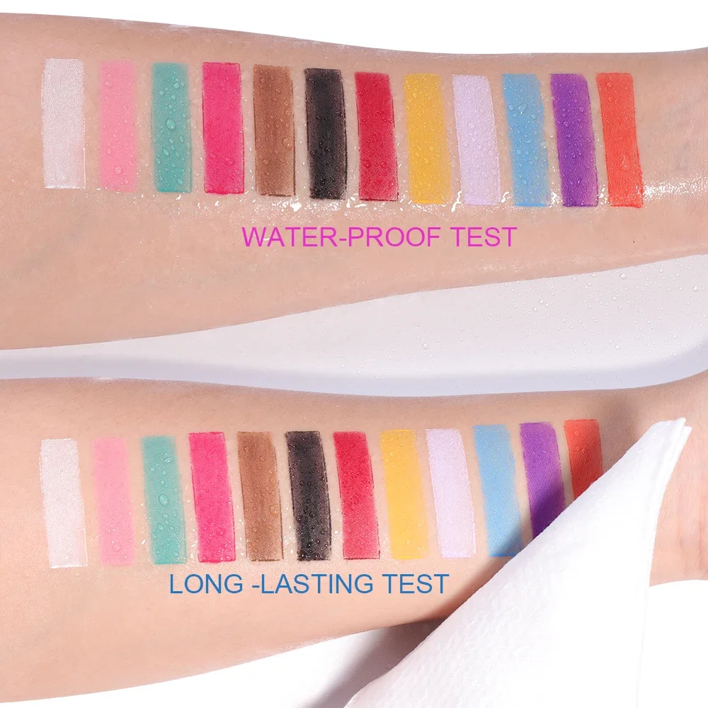 Set di tinta per sopracciglia impermeabile 6 colori Finitura opaca Crema a lunga durata Ombretto Eyeliner Vernice per il corpo multiuso con pennello