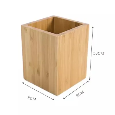 1PC Bamboo Wood Desk Pen Pencil Holder Stand Multi Purpose Use Pencil Cup Pot Desk Organizer Office Accessories