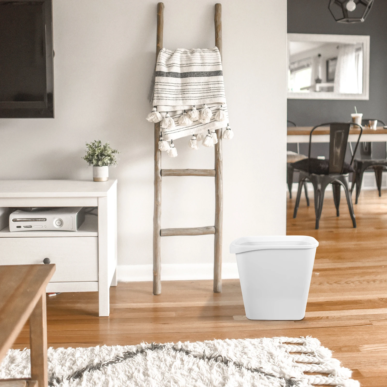 

Pressing Ring Slim Trash Can Narrow Space Plastic Garbage Bin Bathroom Office Bedroom Home Kitchen Multipurpose Household Waste