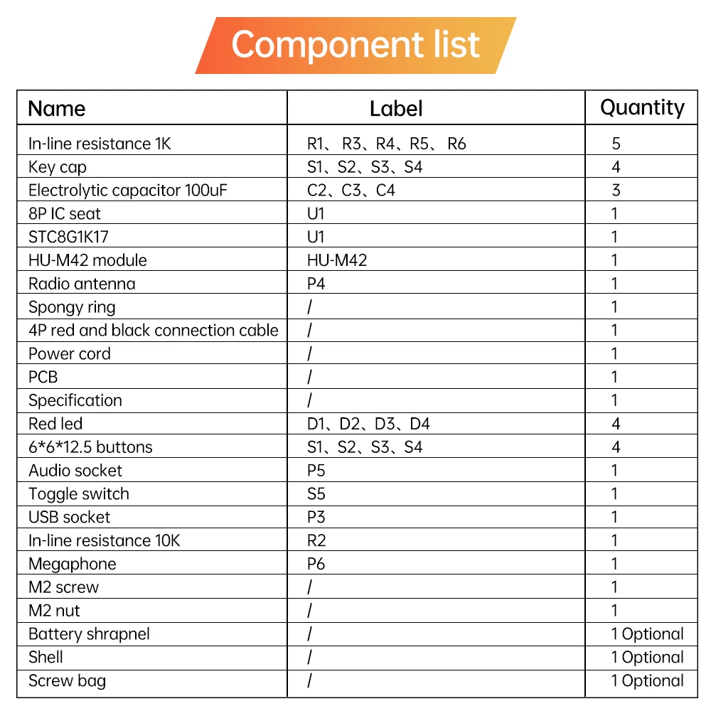 RDA5807 FM Radio DIY Kit Volume Adjustable 87~108MHZ FM Radio Module Welding Practice Accessories