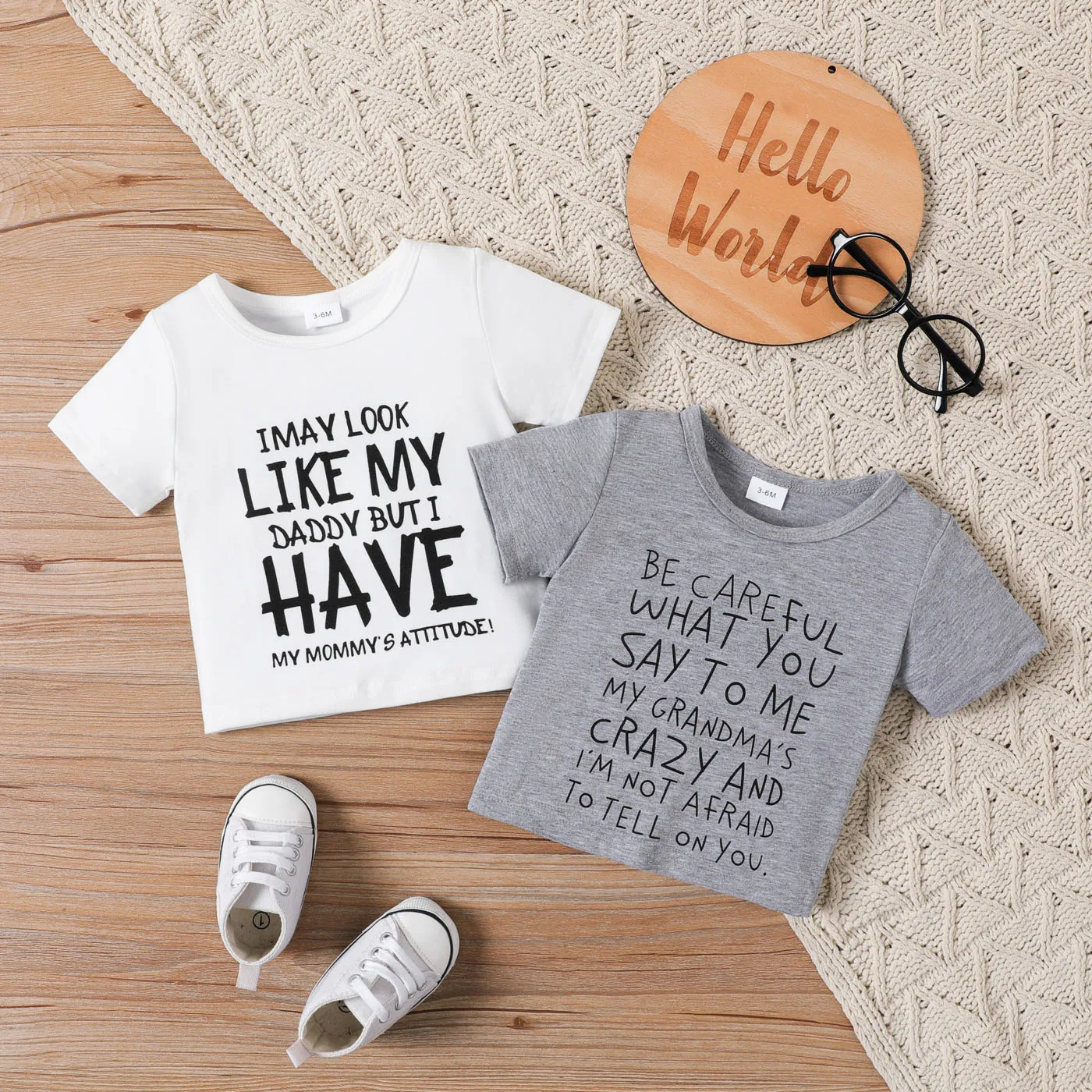 PatPat Baby Girl/Boy Short-sleeve Slogan Tee