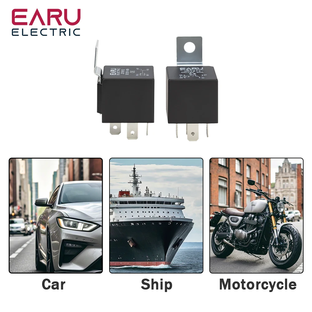 4 5 Pin 4P 5P 40A Waterproof Car Relay Long Life Automotive Relays Normally Open DC 12V/24V Relay For Head Light Air Conditioner