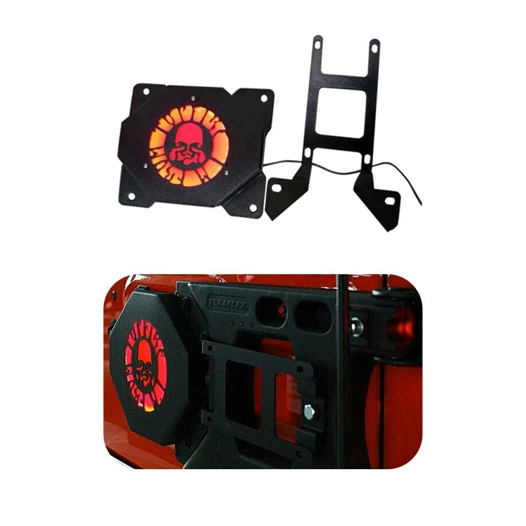 

New SUV Off-road Tailgate Spare Tire Cover with Light for Beijing BJ40 4x4 Off-road Parts Rear Door Steel Tail Light Cover Plate