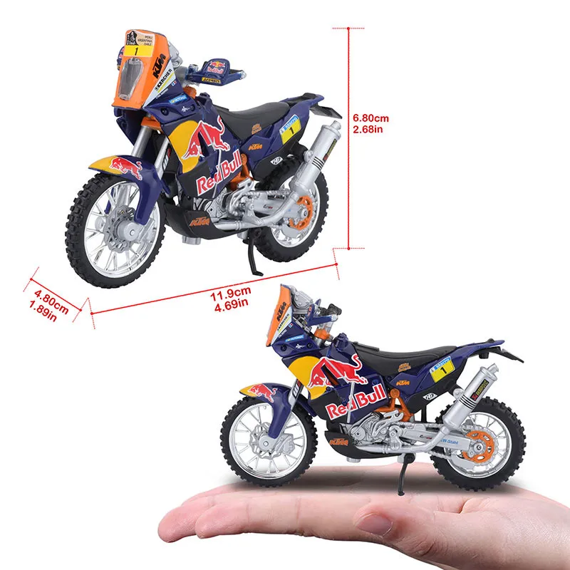 Bburago 1:18 KTM450 Rally Alloy Motorcycle Model Toy Car Gift Series Gifts Static Model