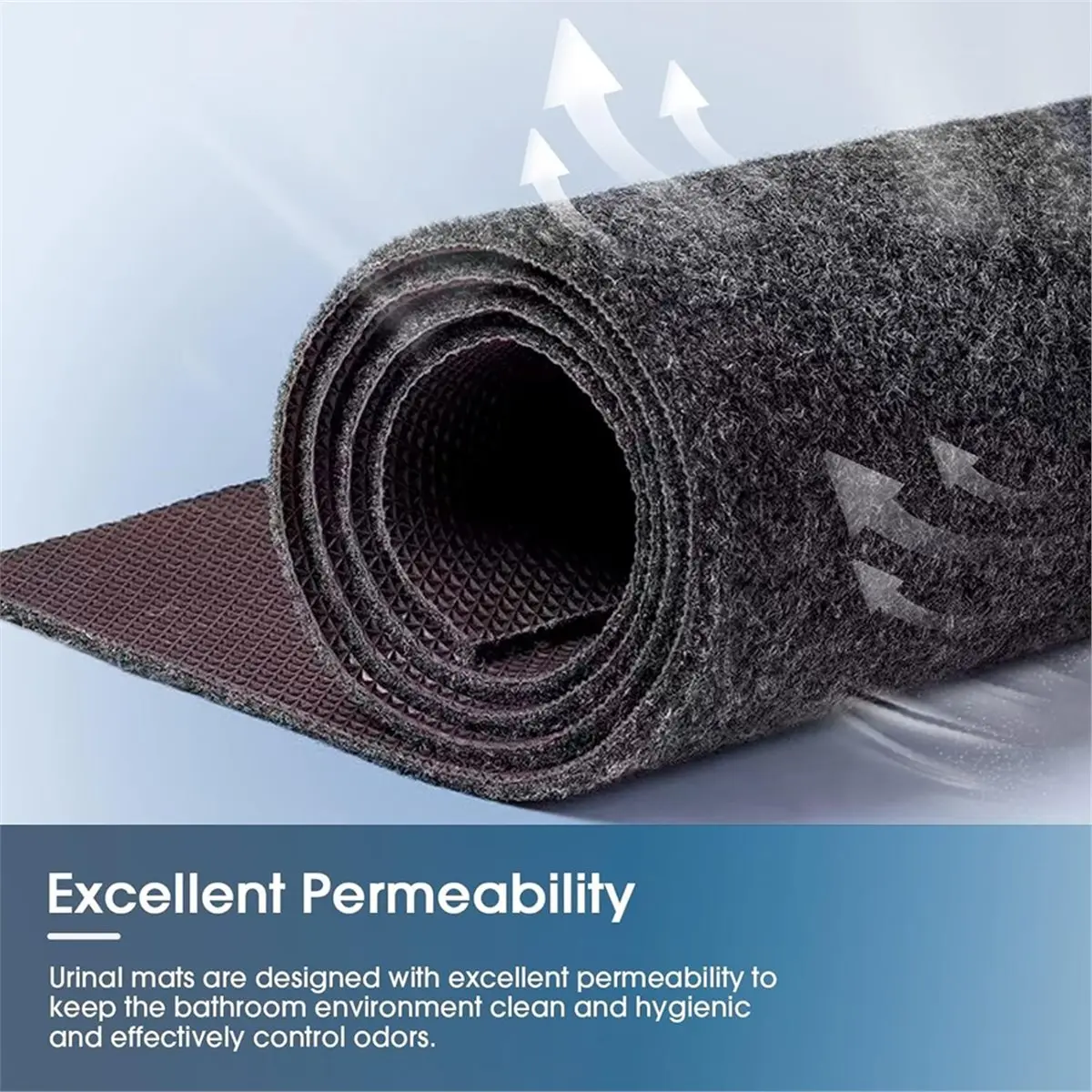 (A02R] Urinal Mats (12 Pieces) -Crease-Free Packing, Heavy-Duty, Super Non-Slip, Water Absorption, for Men'S Restrooms